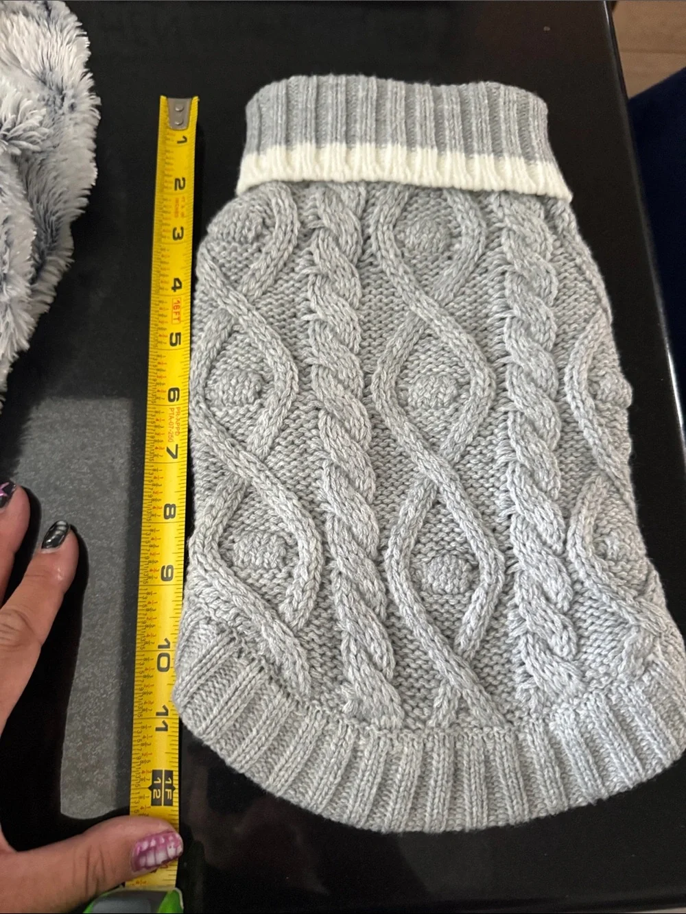 Gray Cable-Knit Pet Sweater
